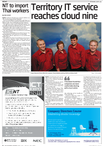 NT Business Review features Area9's Cloud Services in Darwin